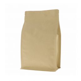Flachbodenbeutel Kraftpapier mit Zip-verschluss - braun