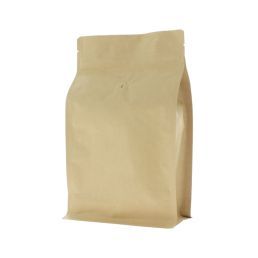Flachboden-Kaffeebeutel Kraftpapier mit Zip-verschluss - braun