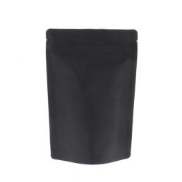 Standbodenbeutel Kraftpapier - schwarz - 190x265+{55+55} mm (1,3-1,4lt)