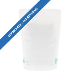 Standbodenbeutel mit Paper Feel Varnish - weiss