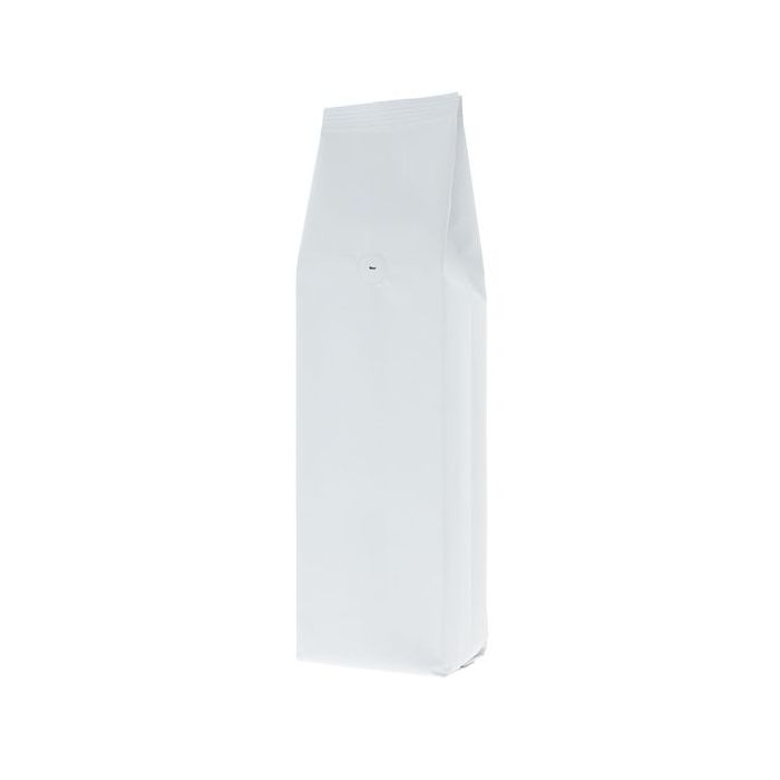 Seitenfalten-Kaffeebeutel - matt weiss - 250 gr (80x260+ {25+25} mm)
