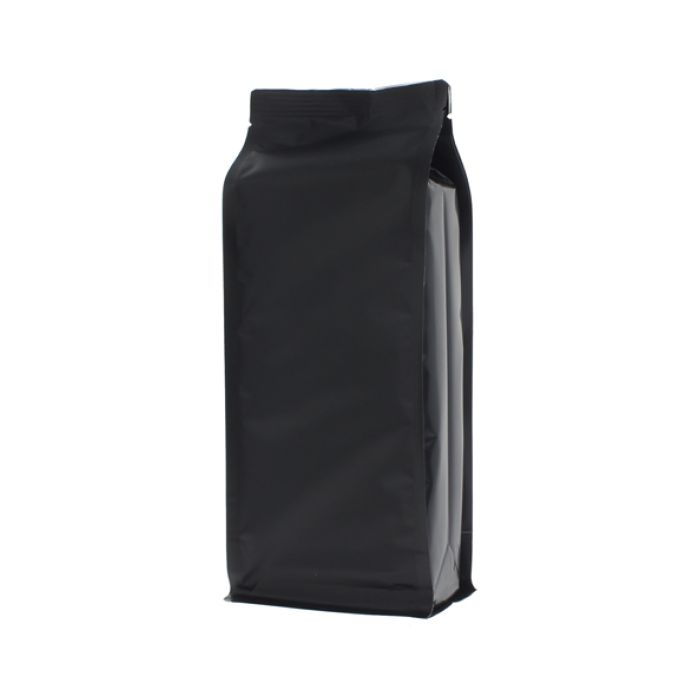 Flachbodenbeutel - matt schwarz - 95x230+{35+35} mm (900ml)