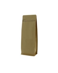 Flachbodenbeutel Kraftpapier mit Frontreissverschluss - braun - 95x245+{35+35} mm (700-800ml)