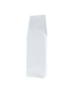Seitenfalten-Kaffeebeutel - glanzend weiss - 500 gr (85x360+{30+30} mm)