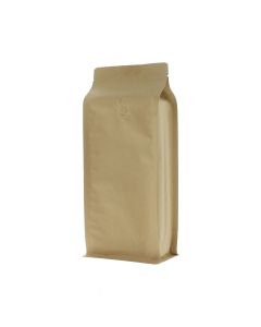 Brauner Kraftpapier Flachboden-Kaffeebeutel mit Ventil.
