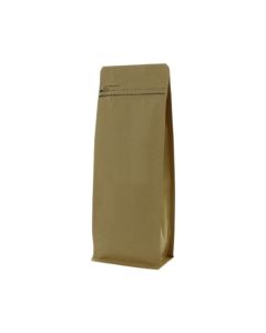 Flachbodenbeutel Kraftpapier mit Frontreissverschluss - braun