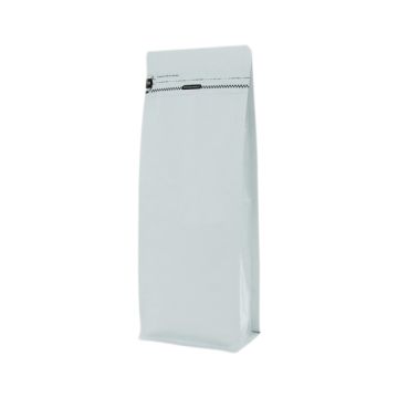 Flat Bottom Pouch shiny white with front zipper