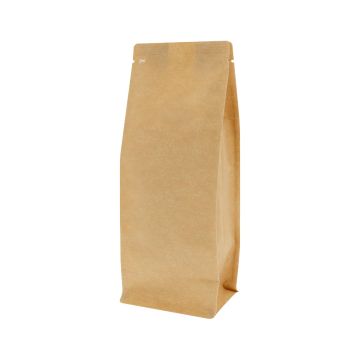 Flachbodenbeutel - Kraft Look (100% recycelbar)