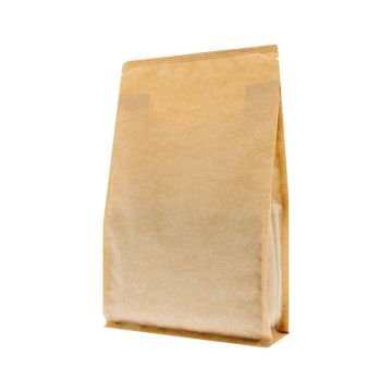 Flachboden Kaffeebeutel mit Zip-verschluss - Kraft Look (100% recycelbar)