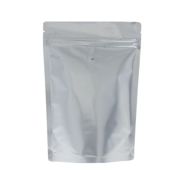 Kaffeebeutel - matt silber - 100 gr (120x200+{40+40} mm)