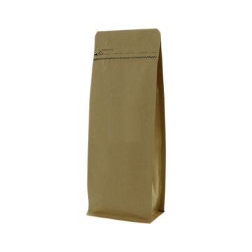Flachbodenbeutel Kraftpapier mit Frontreissverschluss - braun
