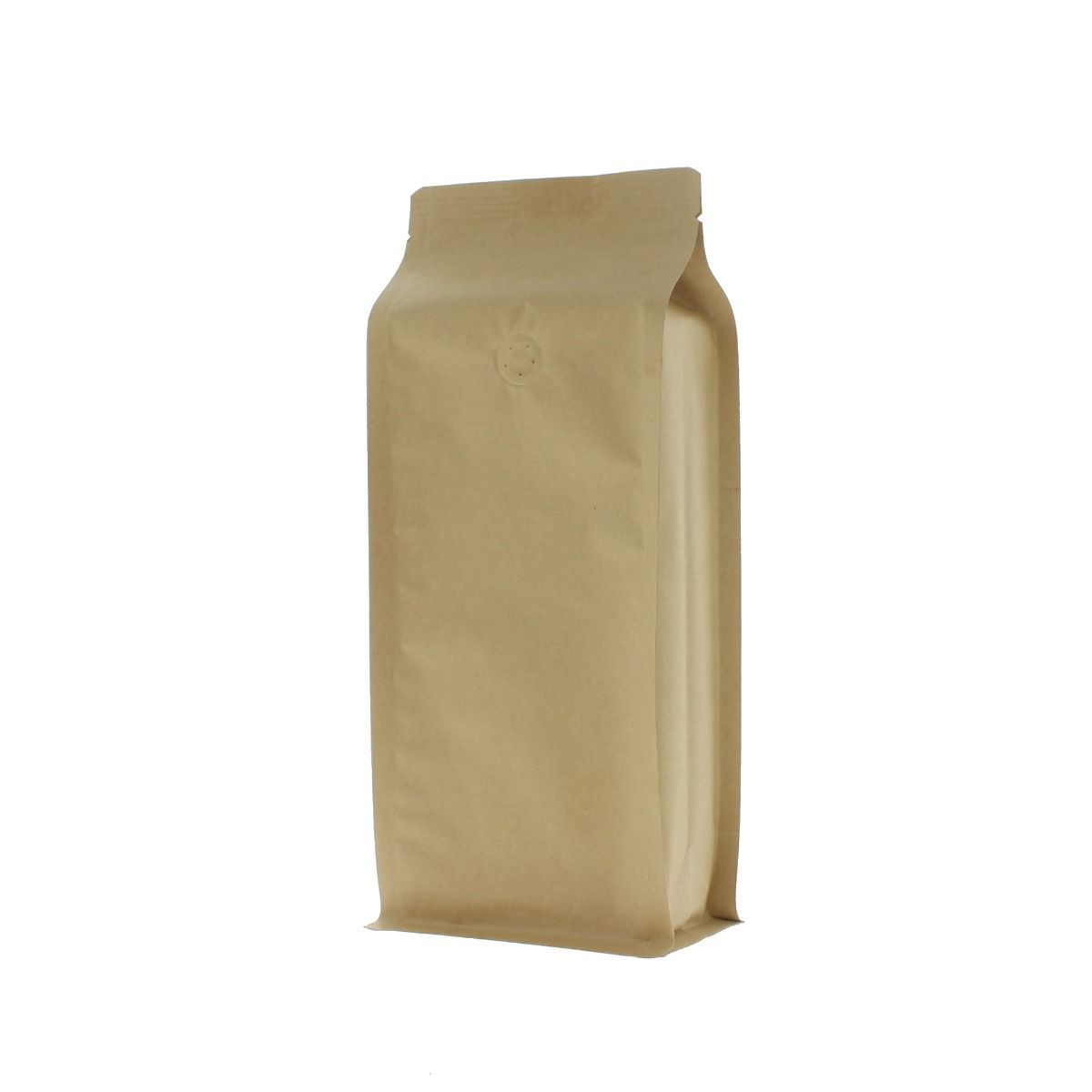 Flachboden-Kaffeebeutel Kraftpapier - braun - 500 gr (110x280+{40+40} mm)