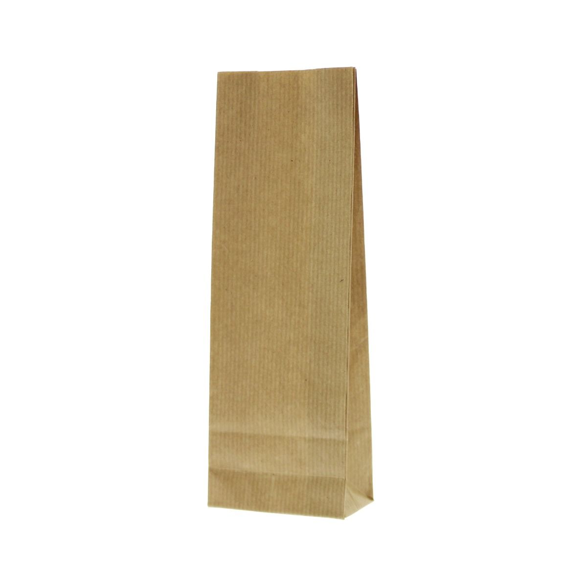 Blockbodenbeutel Kraftpapier 2-lagig (100% recycelbares Papier) - braun - 80x250+50 mm (700 - 800 ml)