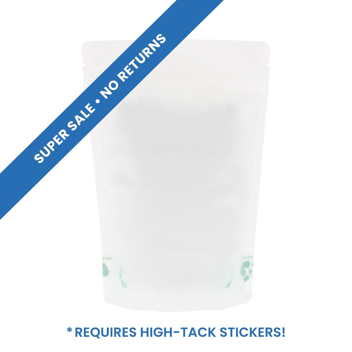 Standbodenbeutel mit Paper Feel Varnish - weiss - 235x345+{60+60} mm (2,8-3,3 lt)