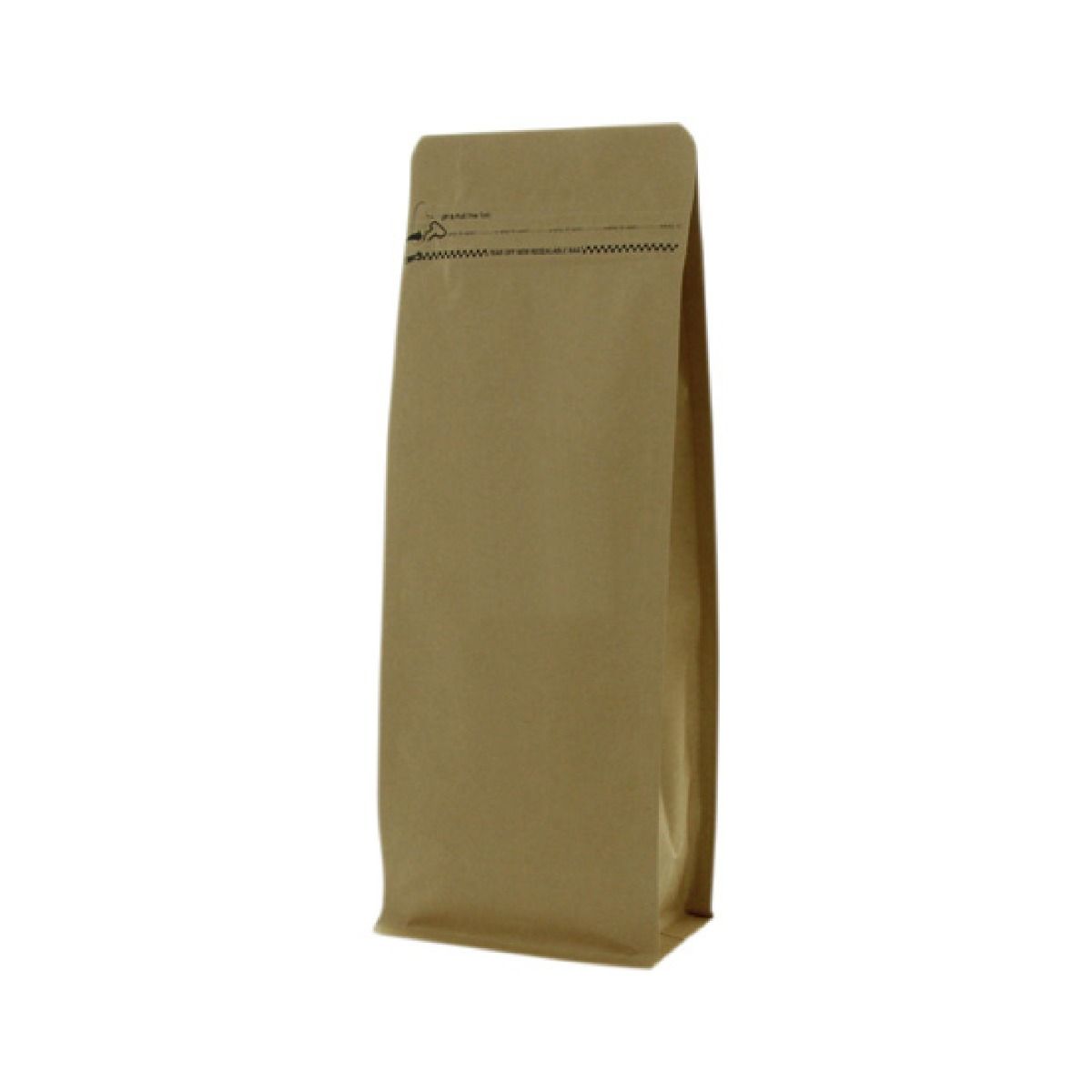Flachbodenbeutel Kraftpapier mit Frontreissverschluss - braun