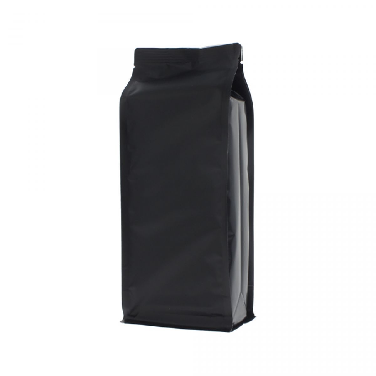 Flachbodenbeutel - matt schwarz - 95x230+{35+35} mm (900ml)