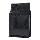 Flachbodenbeutel mit Zip-verschluss - glanzend schwarz - 150x255+{40+40} mm (1,5lt)