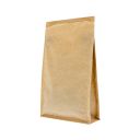 Flachbodenbeutel mit Zipper - Kraft-Look (100% recycelbar)