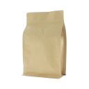 Flachboden-Kaffeebeutel Kraftpapier mit Zip-verschluss - braun