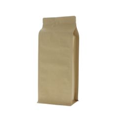 Flachbodenbeutel Kraftpapier - braun - 95x230+{35+35} mm (900ml)