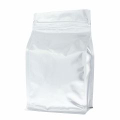 Flachbodenbeutel mit Zip-verschluss - matt silber - 140x210+{35+35} mm (1lt)