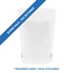 Standbodenbeutel mit Paper Feel Varnish - weiss - 130x210+{40+40} mm (450-500ml)