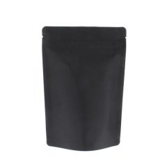 Standbodenbeutel Kraftpapier - schwarz - 190x265+{55+55} mm (1,3-1,4lt)
