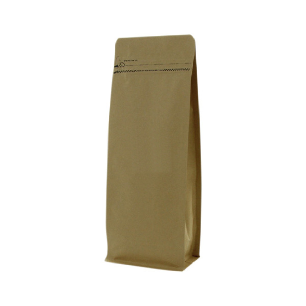 Flachbodenbeutel Kraftpapier mit Frontreissverschluss - braun