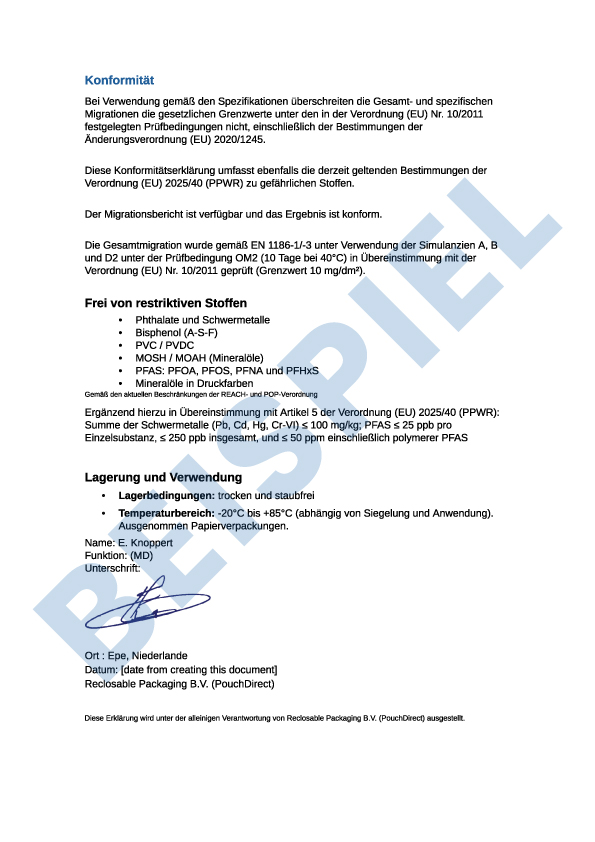 Konformit&auml;tserkl&auml;rung (DoC)